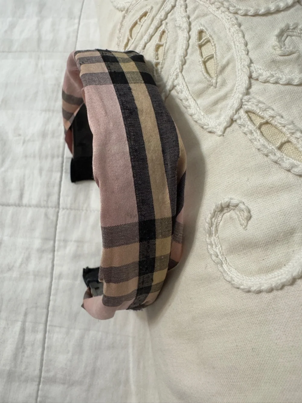 Pink Plaid Twist Headband - Women's Fashion Accessory